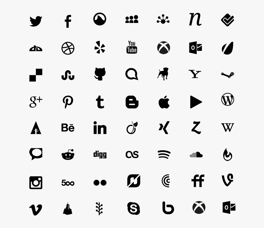 Font Awesome Social Icons Png, Transparent Png, Free Download