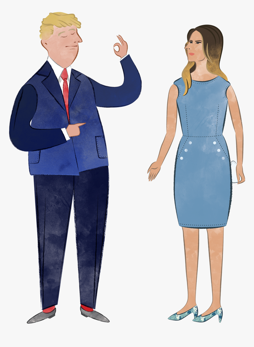 Melania And Donald Trump Illustration - Standing, HD Png Download, Free Download