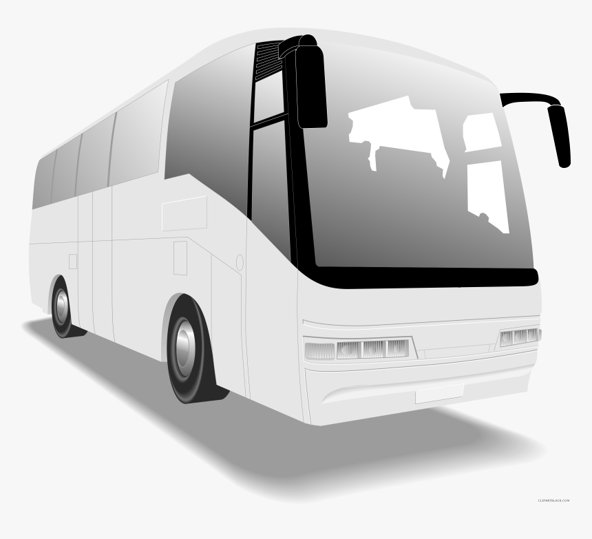 Tour Bus Transportation Free Black White Clipart Images - Tour Bus Clipart Png, Transparent Png, Free Download