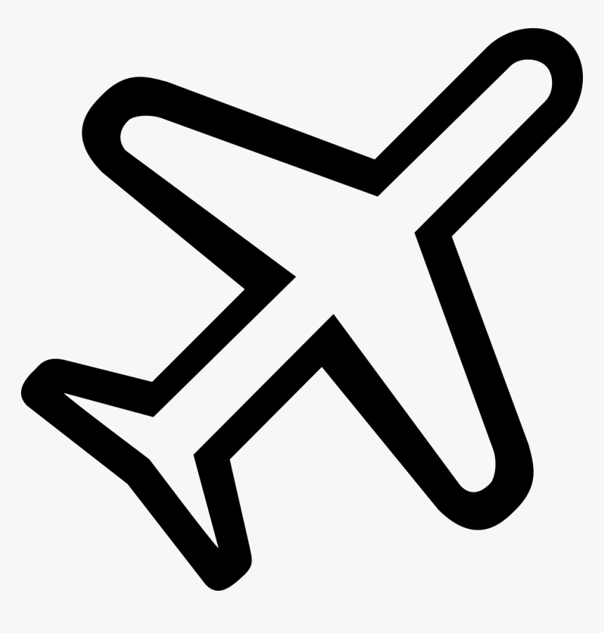 Airplane Rotated Diagonal Transport Outlined Symbol - Simbolo De Avión Png, Transparent Png, Free Download