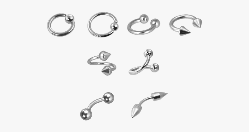 #silver #metal #grunge #goth #piercing #piercings #alt - Tipos De Joyas Para Piercing, HD Png Download, Free Download