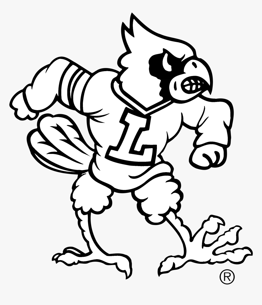 Louisville Cardinals Logo Black And White - Livingston Elementary School, HD Png Download, Free Download