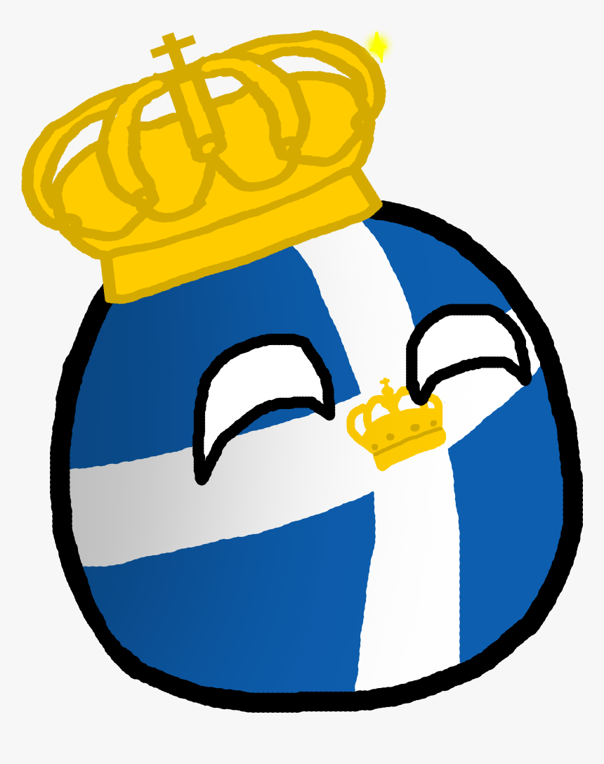Kingdom Of Greeceball Polandball - Kingdom Of Greece Flag Countryball, HD Png Download, Free Download