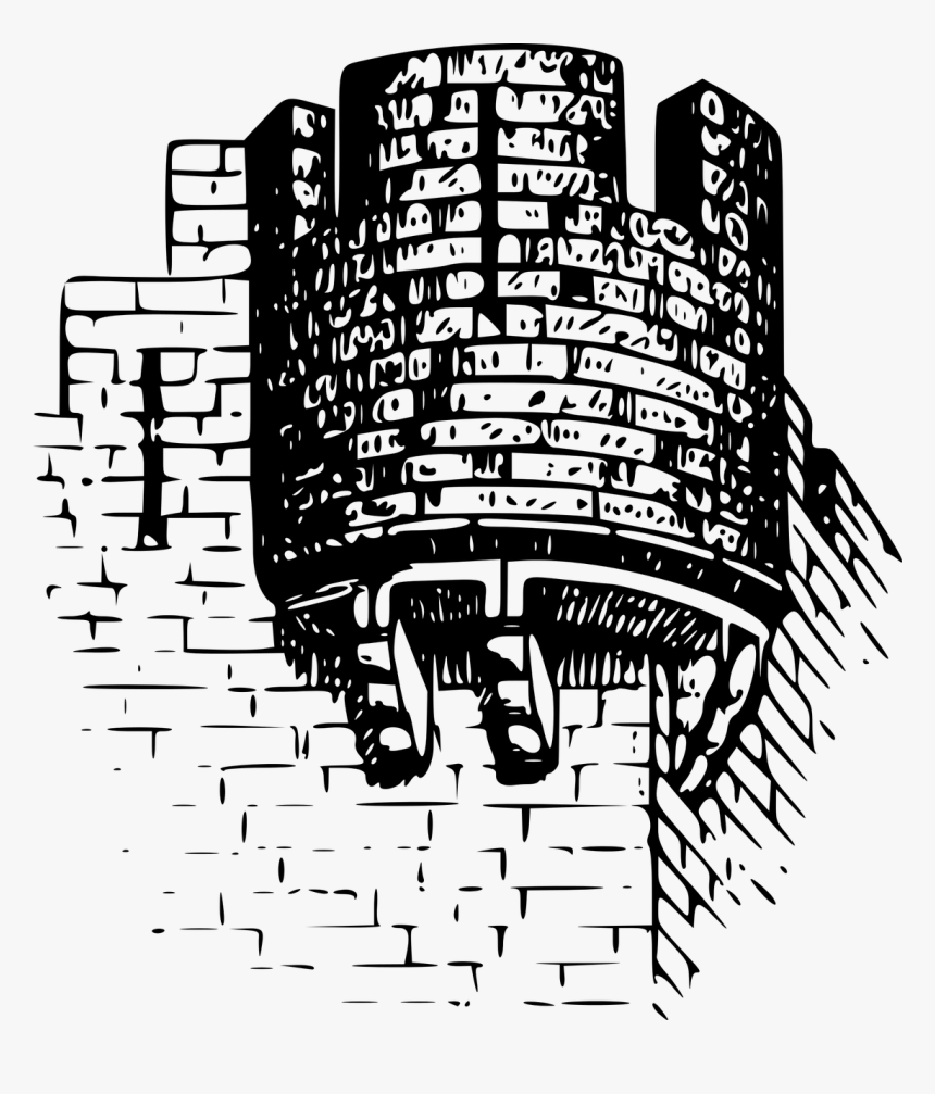 Castles Defences Black And White, HD Png Download, Free Download