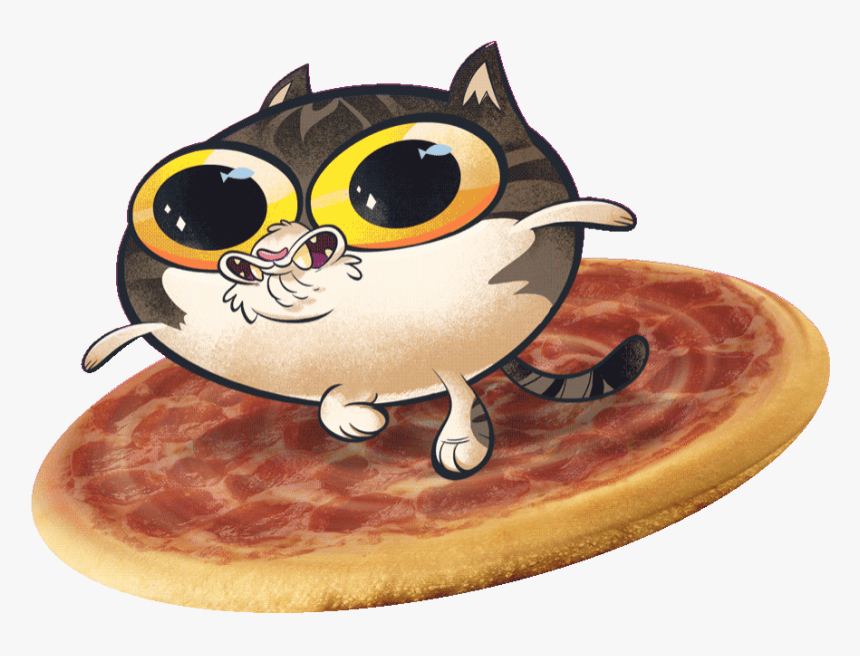 Кот и пицца рисунок
