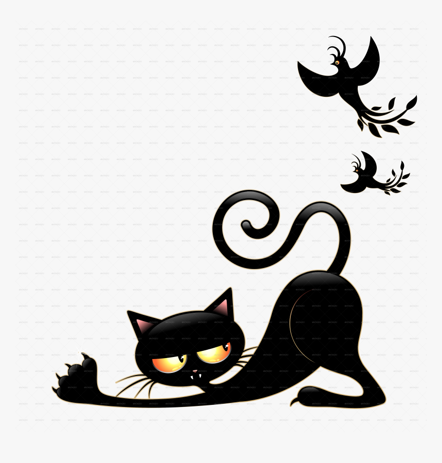 Funny Black Cats Cartoon, HD Png Download, Free Download