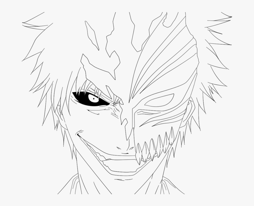 Drawn Masks Bleach - Ichigo Kurosaki Hollow Mask Drawing, HD Png Download, Free Download