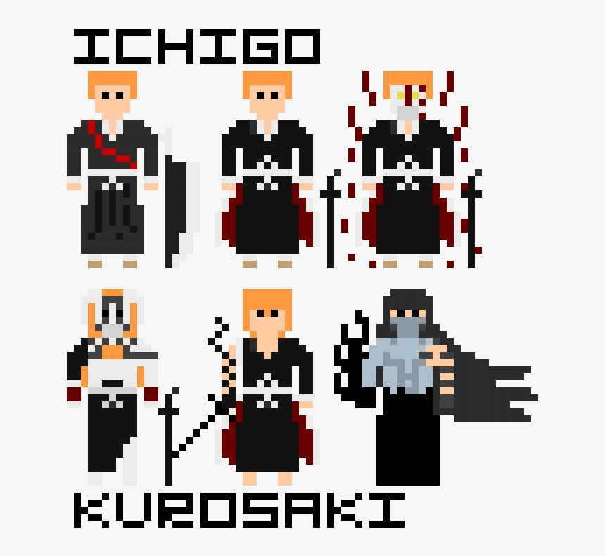 Pixel Art De Ichigo Kurosaki, HD Png Download, Free Download