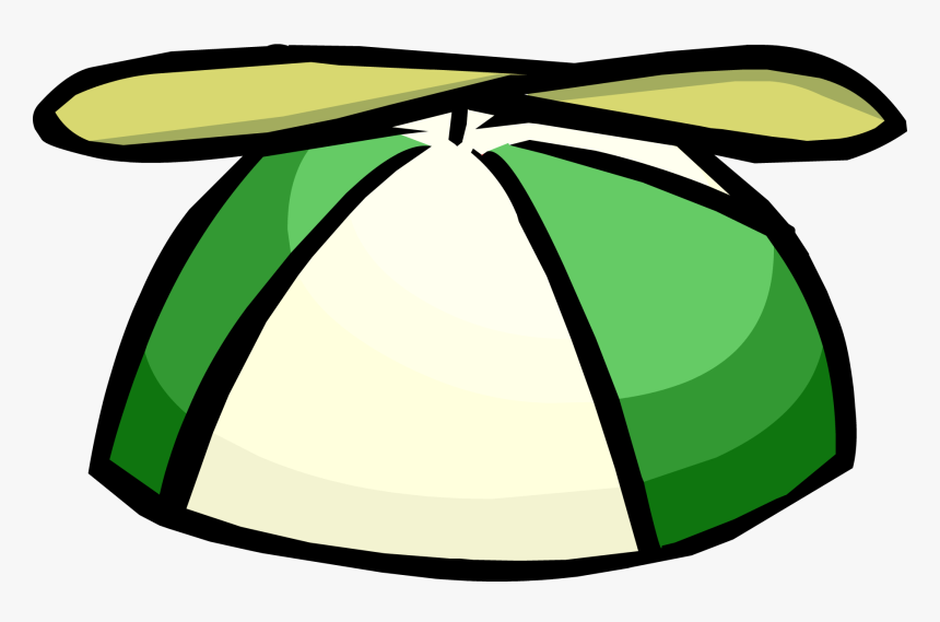 Green Cap Club Penguin - Club Penguin Green Propeller Hat, HD Png Download, Free Download