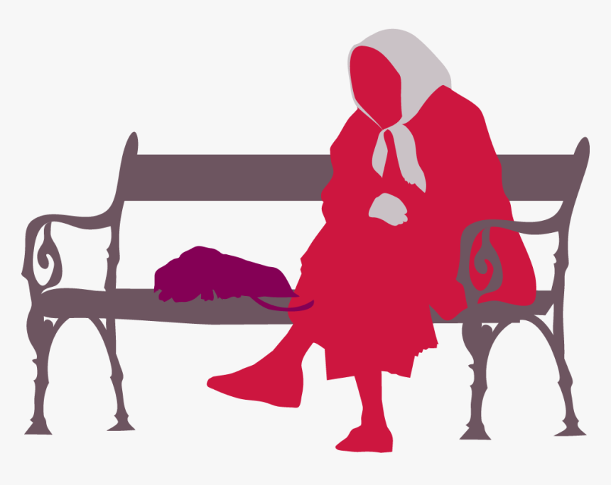 Old Lonely Woman - Old Lady Sitting Silhouette Transparent, HD Png Download, Free Download