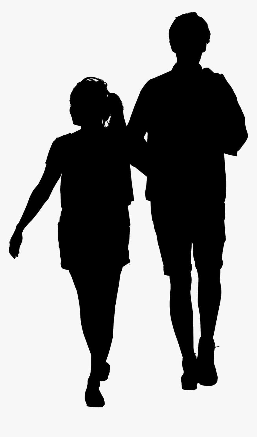 Silhouette Man Vector Graphics Illustration Royalty-free - Banksy Girl Meets Boy, HD Png Download, Free Download