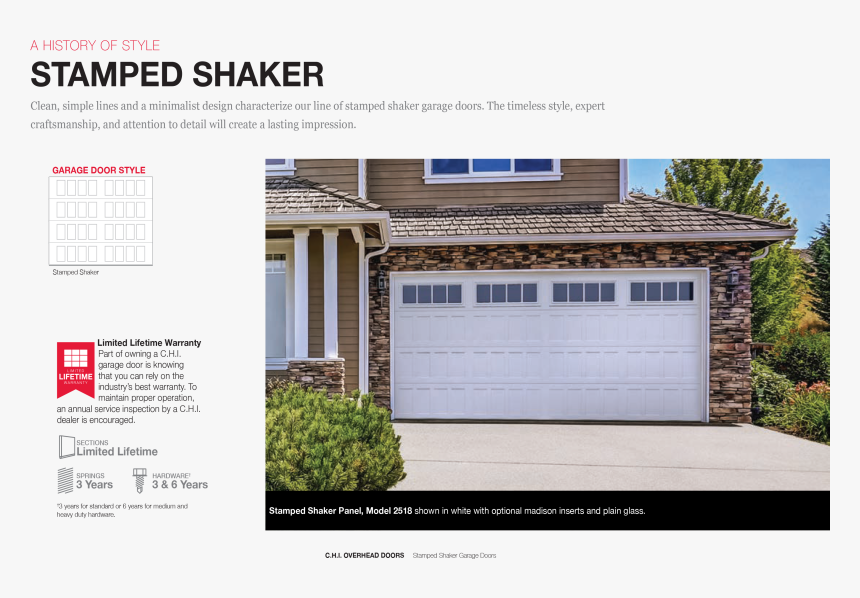 Stamped Shaker Product Guide - Chi Shaker Garage Door, HD Png Download, Free Download