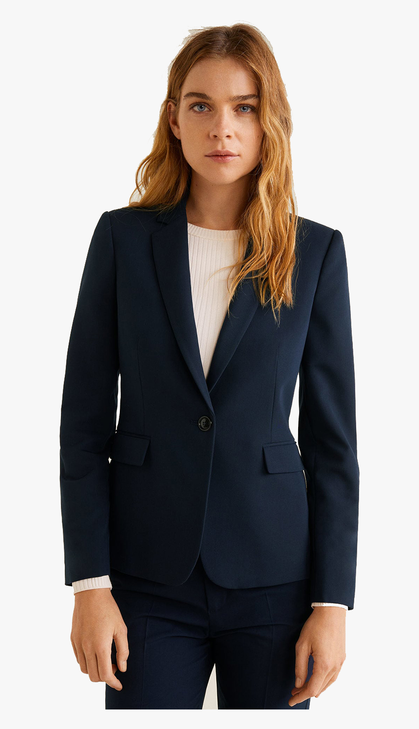 Blazer For Women Png Background - Formal Blue Blazer For Women, Transparent Png, Free Download