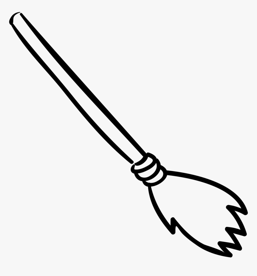 Broomstick Halloween Object - Outline Image Of Broom, HD Png Download, Free Download