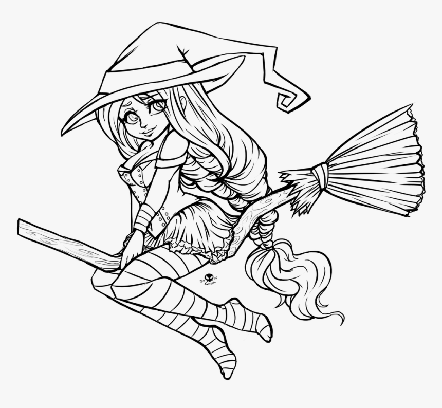 Drawing Witches Broomstick Transparent Png Clipart - Witches Drawings, Png Download, Free Download