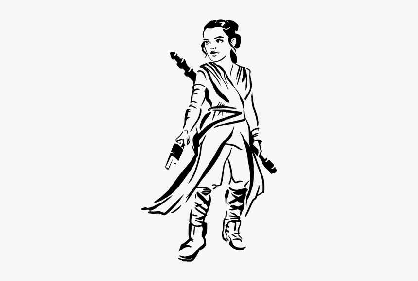 Female Warrior - Rey Star Wars Pumpkin Stencils, HD Png Download, Free Download