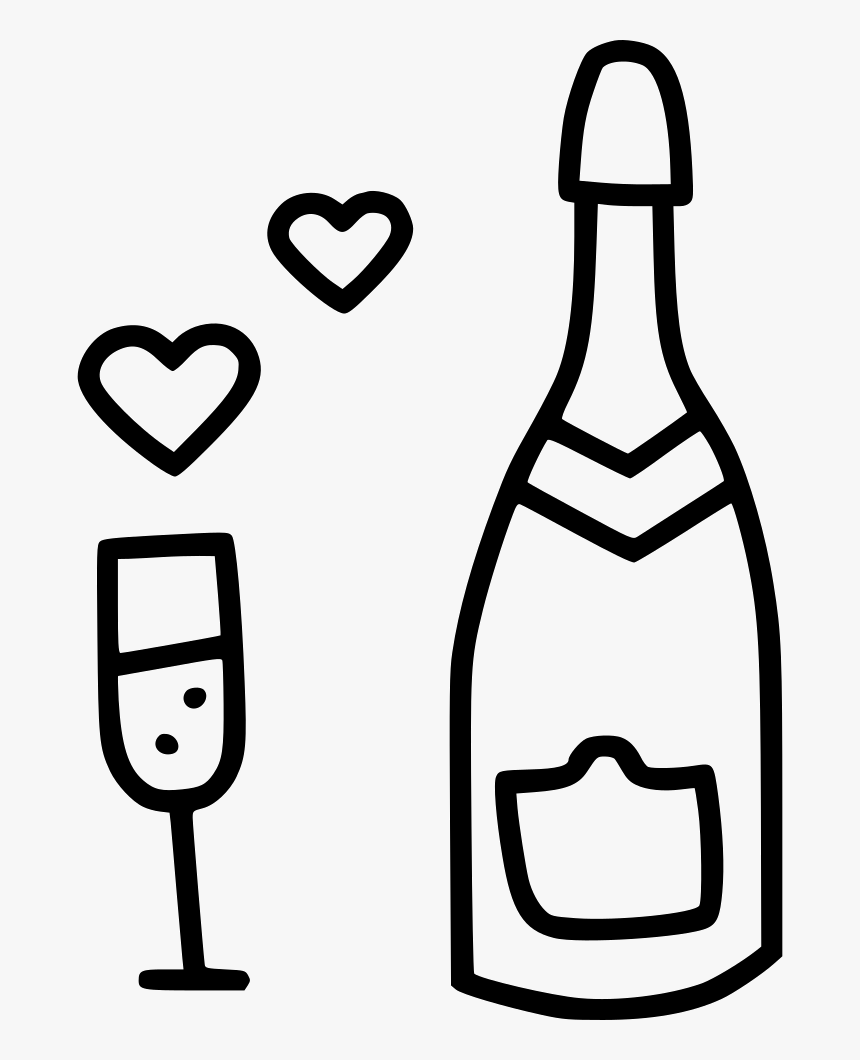 Champagne Heart Celebrate Day Date - Champagne Heart Icon, HD Png Download, Free Download