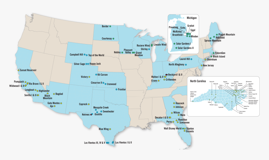 Map Of Commercial And Regulated Renewable Projects - Route 66 Famous, HD Png Download, Free Download