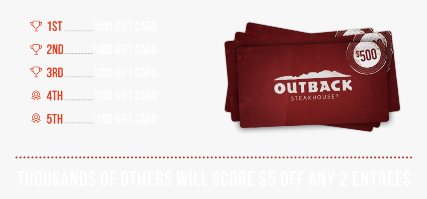 Outback Steakhouse Gift Card Hd Png Download Kindpng