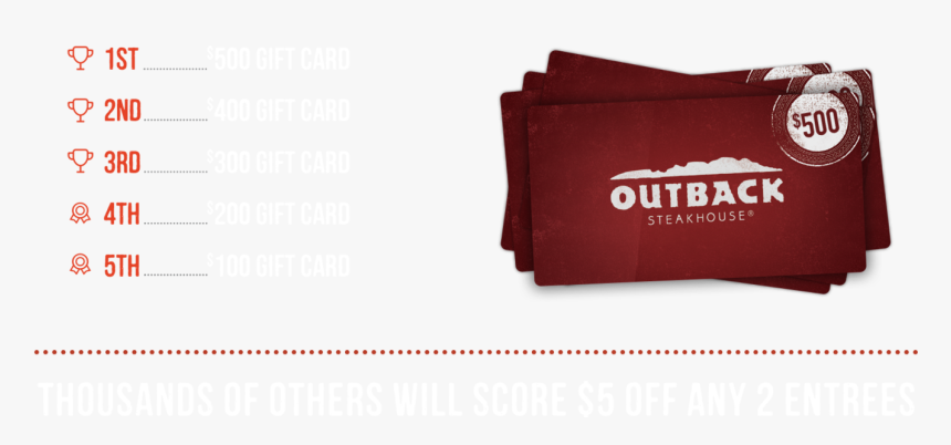 Outback Steakhouse Gift Card, HD Png Download, Free Download