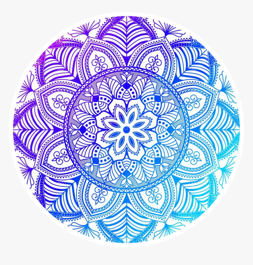 Mandala Icons Icon Tumblr Logos Logo Sticker Blue Purpl - Blue And Purple Mandala, HD Png Download, Free Download
