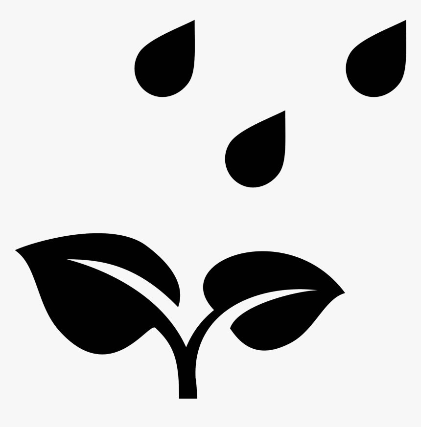 It"s An Icon Of A Growing Plant With Rain Falling On - Plants Black And White Icon, HD Png Download, Free Download