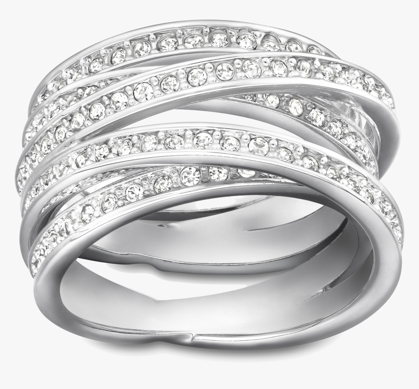 Silver Ring With Diamonds Png - Swarovski Spiral Ring, Transparent Png, Free Download