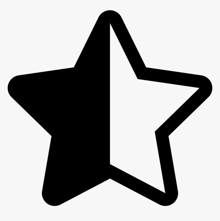 Half Black And Half White Star Shape - Half Black And White Clipart, HD Png Download, Free Download