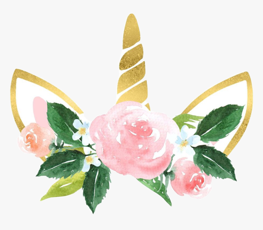 #flower #unicorn #unicorncrown #flowercrown #crown - Gold Unicorn Flower Crown, HD Png Download, Free Download