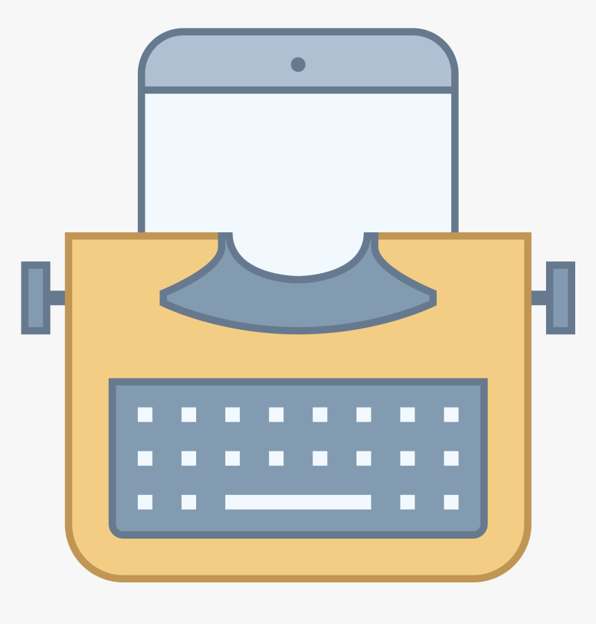 Typewriter With Tablet Icon - Maquina De Escribir .png, Transparent Png, Free Download