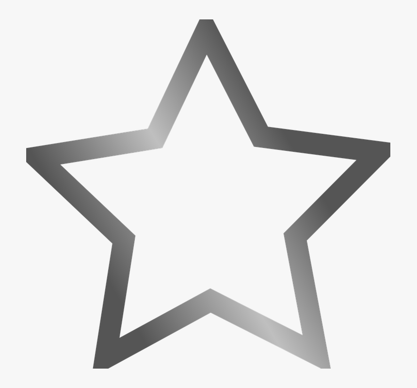 Star, Favorite, Bookmark, Gray, Grey - Star Vector Outline, HD Png Download, Free Download