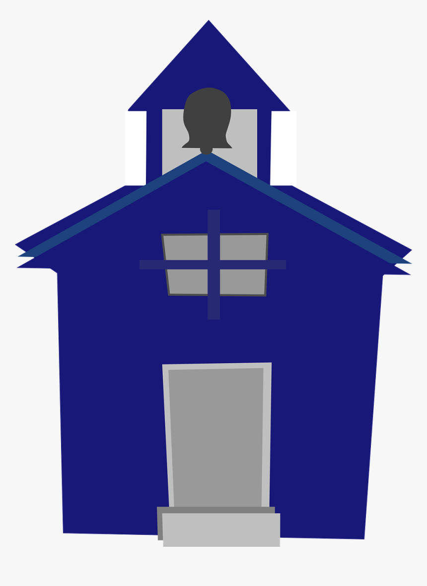 Blue School House Clipart, HD Png Download, Free Download