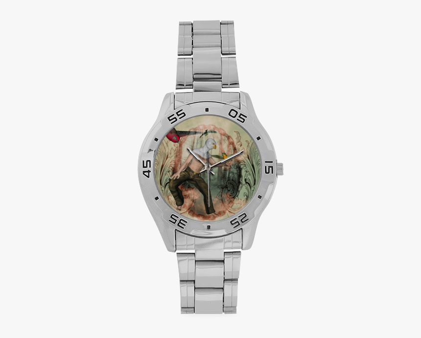The Birdman With Birds Men"s Stainless Steel Analog - Watch, HD Png Download, Free Download