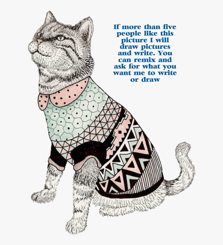 Cat Png Tumblr - Cat In Sweater Clip Art, Transparent Png, Free Download