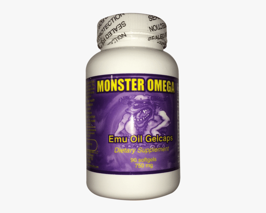 Monster Omega Emu Oil Gelcaps - Mushroom, HD Png Download, Free Download