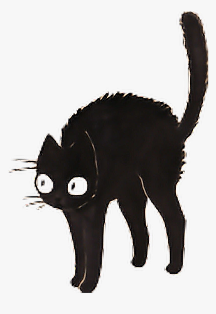 #cat #cats #black #blackcat #dark #tumblr #sticker - Drawing Of Black Cat, HD Png Download, Free Download