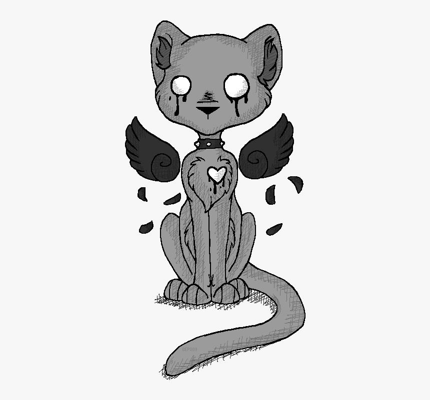 Drawing Tumblr Emo - Emo Cat Cartoon, HD Png Download, Free Download