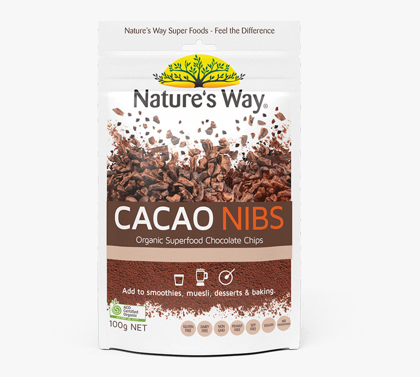 Nature"s Way Superfoods Cacao Nibs 100g - Nature's Way Super Food Spirulina, HD Png Download, Free Download