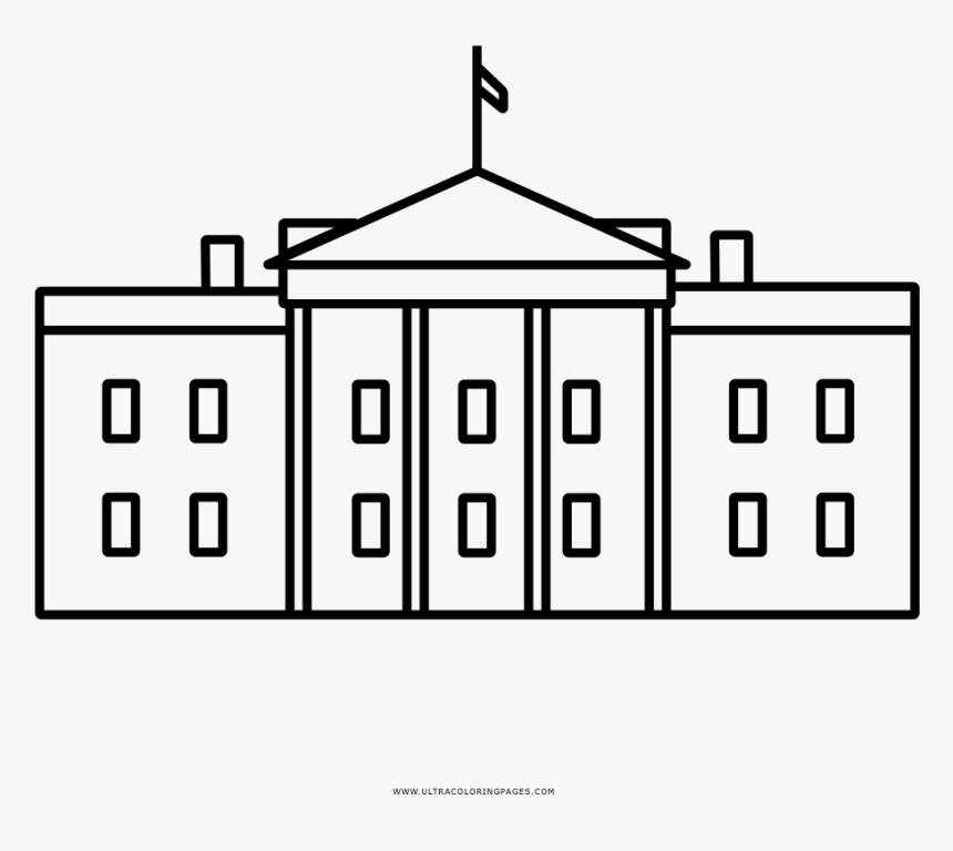 The White House Coloring Page - Line Art, HD Png Download, Free Download