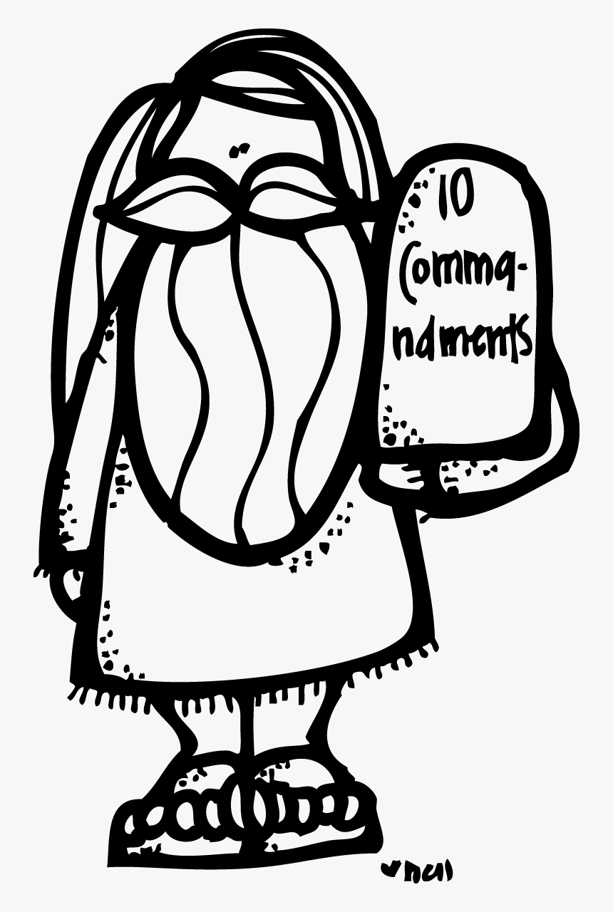 Passover Clipart Ten Commandment Moses - 10 Commandments Clip Art Black And White, HD Png Download, Free Download