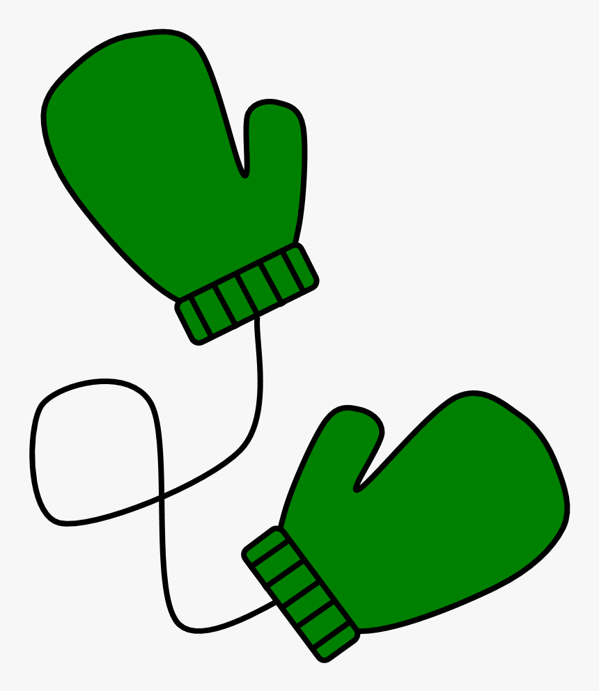 Mittens, Connected, Green - Green Mittens Clip Art, HD Png Download, Free Download