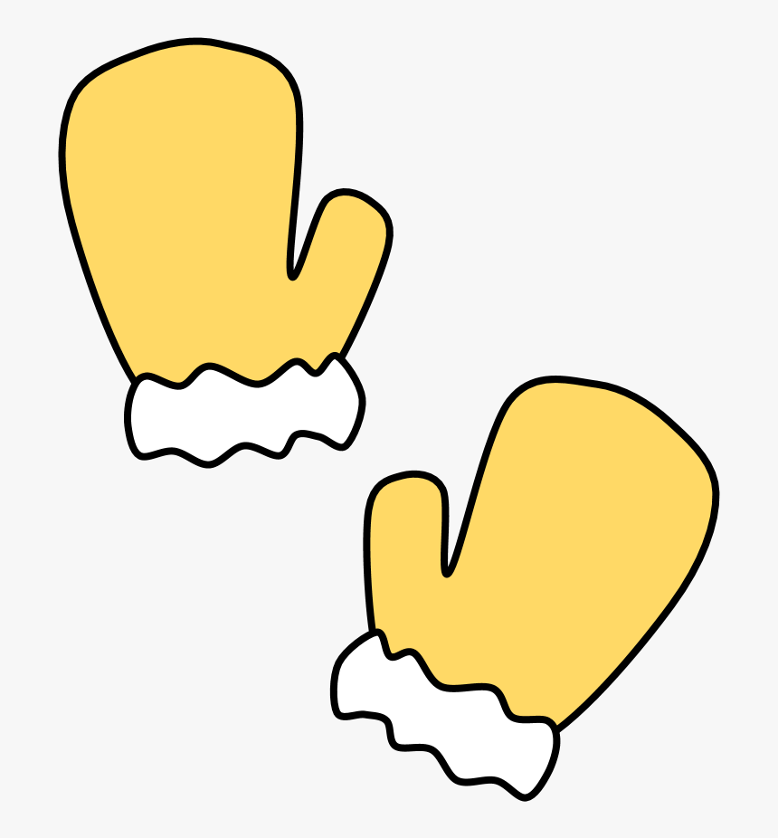 Mittens, Fur Cuff, Yellow, Png Clipart , Png Download - Brown Mitten Clip Art, Transparent Png, Free Download