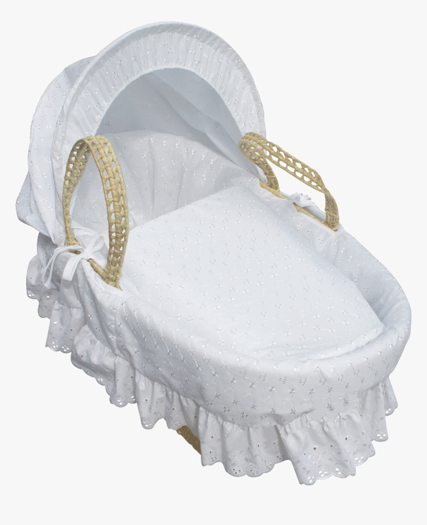 White Broderie Anglaise Moses Basket, HD Png Download, Free Download