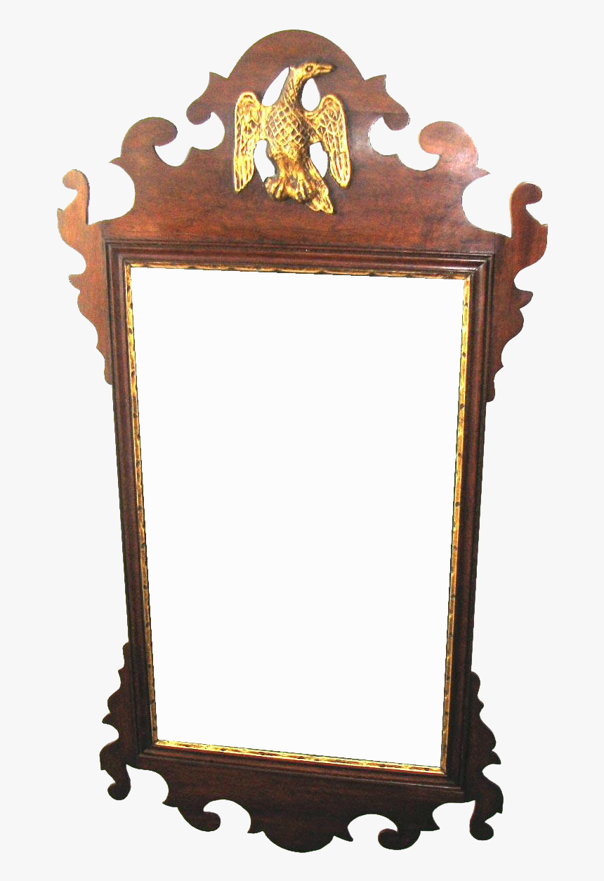 American Chippendale Mahogany Scroll Frame Mirror Jpg - Picture Frame, HD Png Download, Free Download