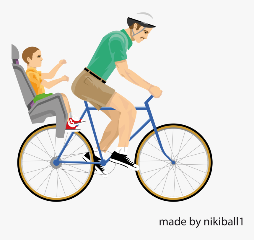 Roblox Bicycle Character Player Wheels Racing Happy - Happy Wheels Bike Dad, HD Png Download, Free Download