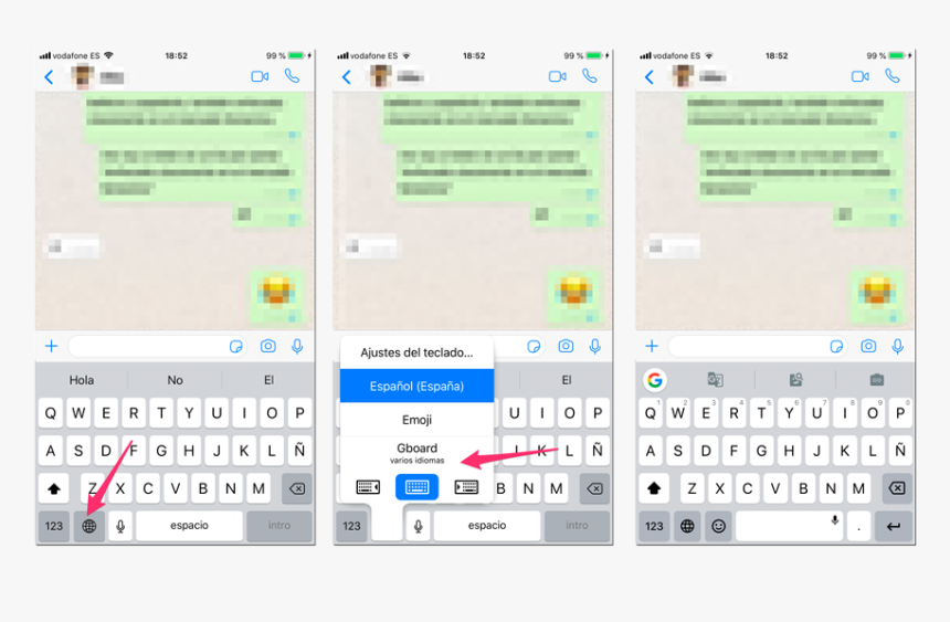 Pasos Para Cambiar El Teclado De Whatsapp En Ios - Leave A Group Text On Iphone 7, HD Png Download, Free Download