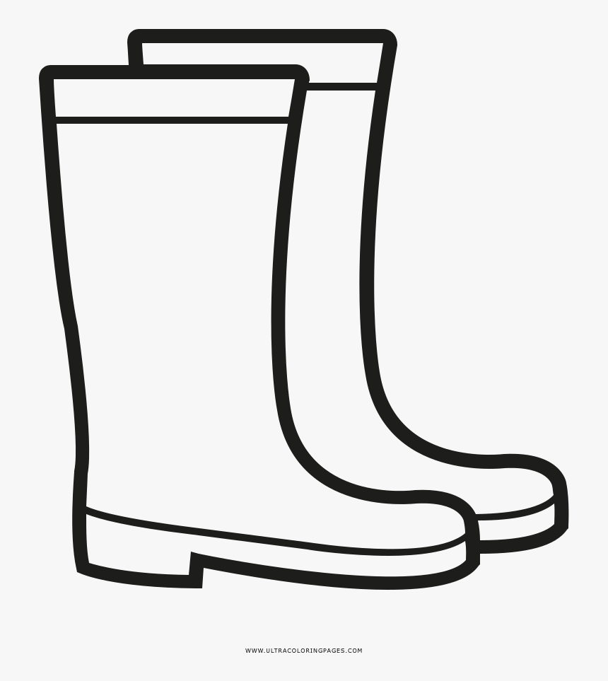 Rain Boots Coloring Page - Boots Clipart Black And White, HD Png Download, Free Download