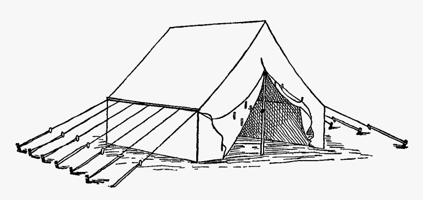 Clipart Tent Army Tent - Vintage Camping Tent Drawing Png, Transparent Png, Free Download