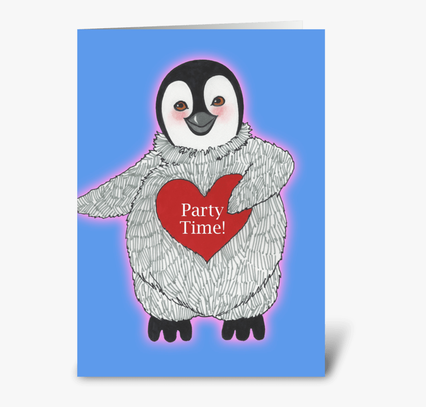 Birthday Party Time Penguin Greeting Card - Thank You Penguin, HD Png Download, Free Download