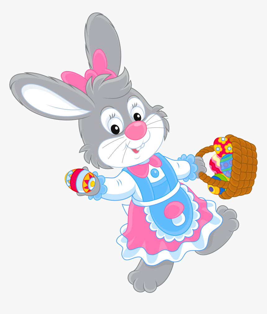 Girls Easter Bunny Clipart - Transparent Easter Bunny Clipart, HD Png Download, Free Download